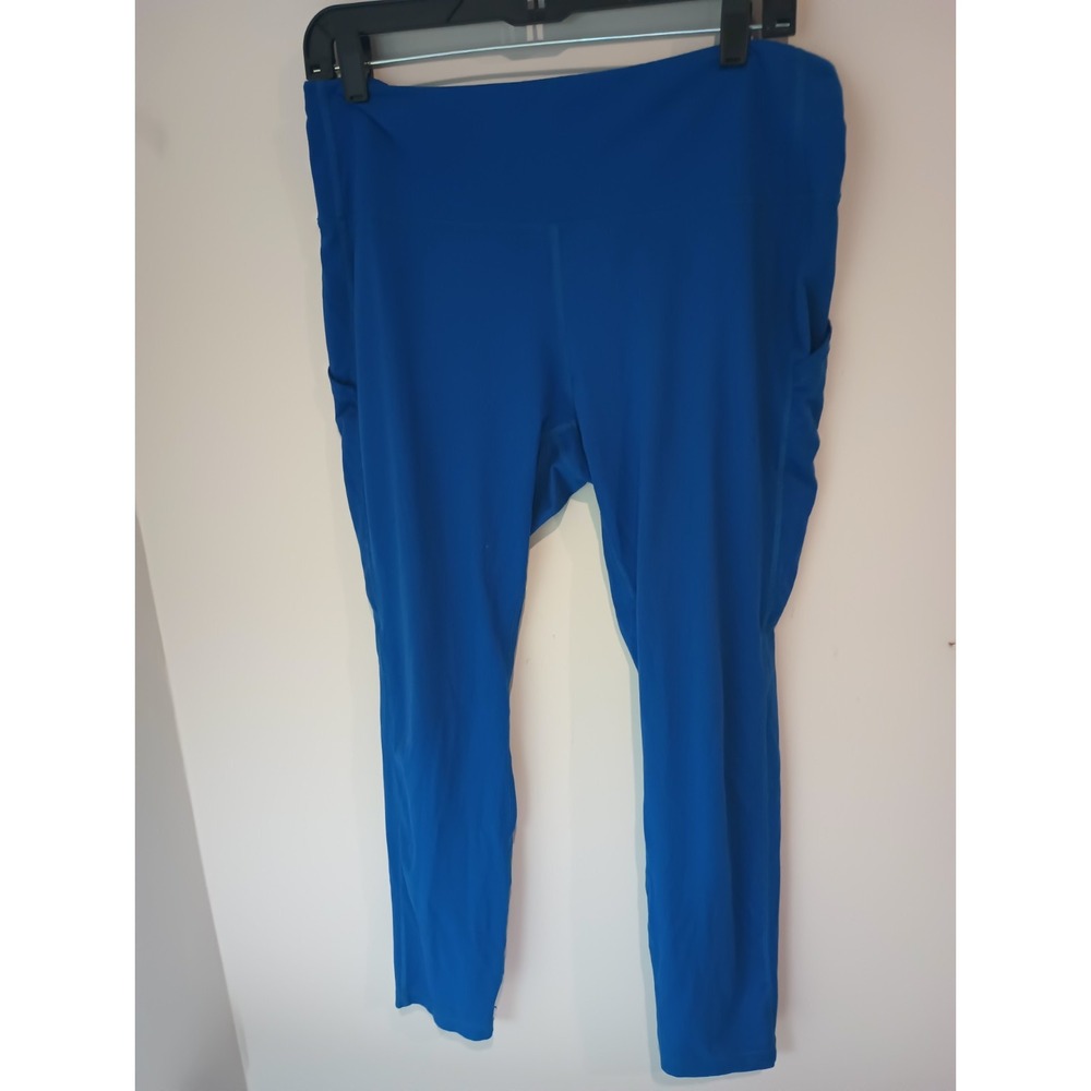 Athleta Womens Blue High Rise Leggings Side Pockets Athletic Yoga Pants
